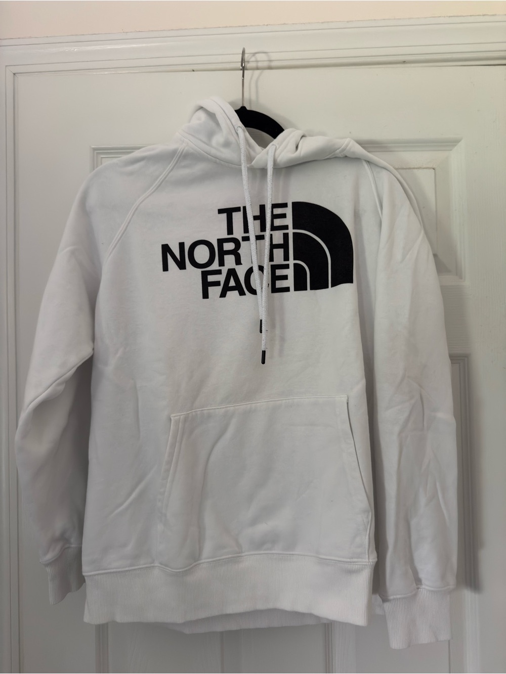 The North Face White Crewneck Hoodie with Black Logo